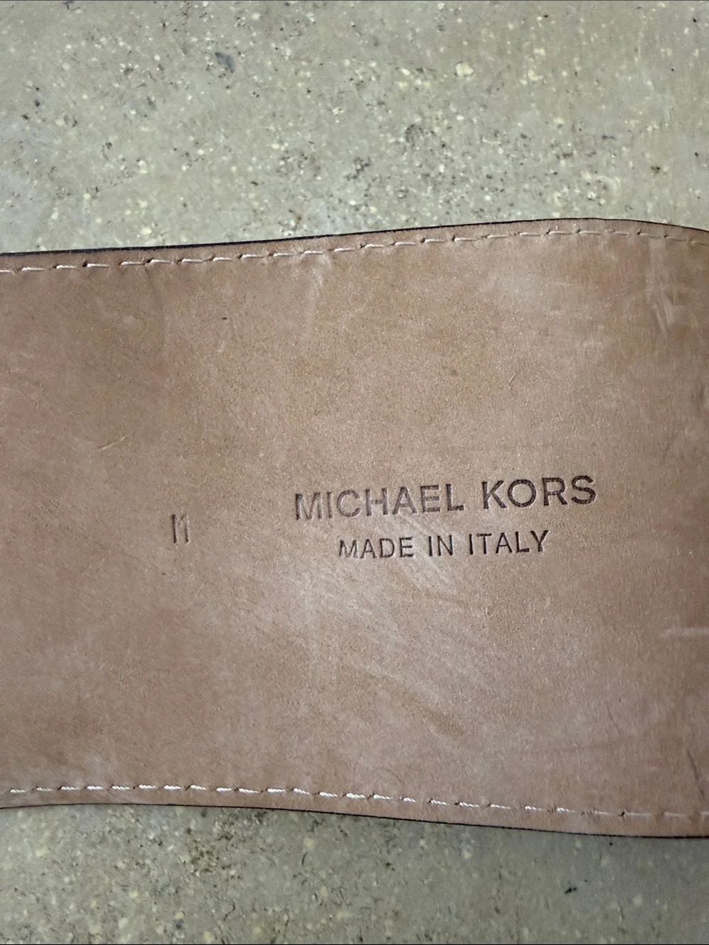 Michael Kors Collection Black Elastic Belt with Silver Hardware